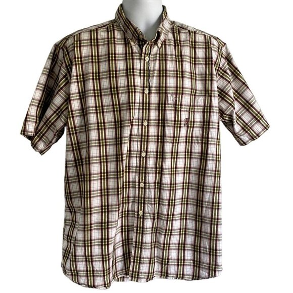 Siegfried Short Sleeve Button Down Causal Cotton Shirt Men's Large - Picture 1 of 9